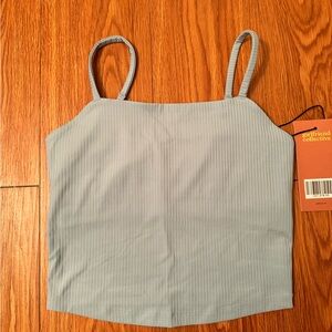 Girlfriend Collective Ice Blue Rib Tank Bra